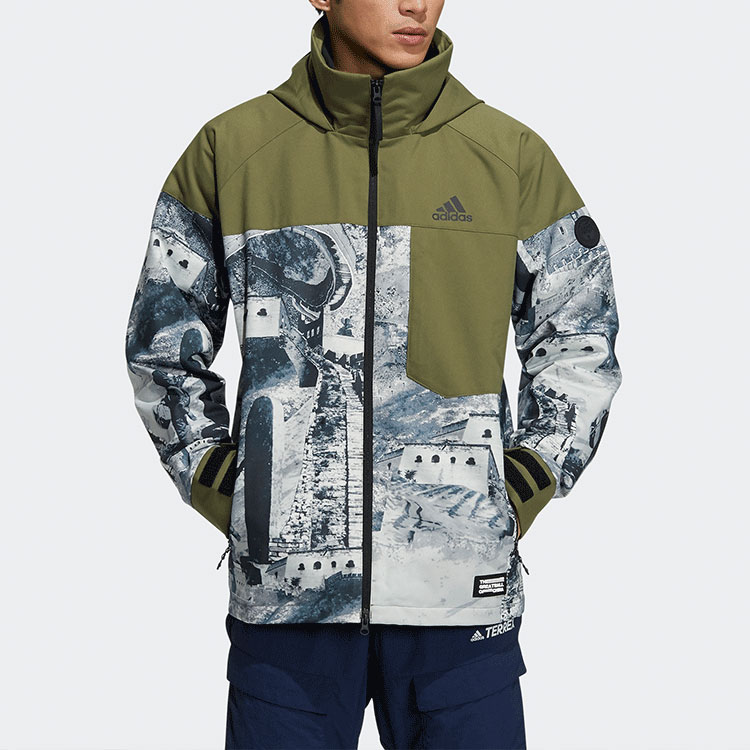 adidas 3-in-1 Logo Hoodie Jacket Unisex - Dark Olive Green H23108 圖 8