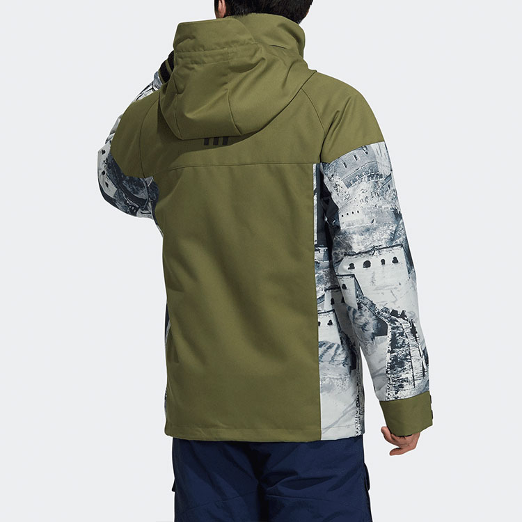 adidas 3-in-1 Logo Hoodie Jacket Unisex - Dark Olive Green H23108 圖 9