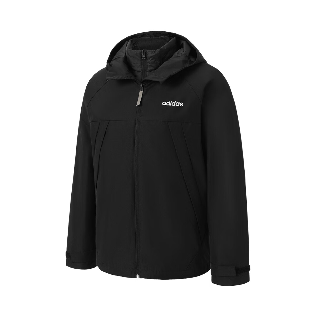 adidas 3-in-1 Outdoor Windproof Hooded Short Jacket Unisex Black JL8263