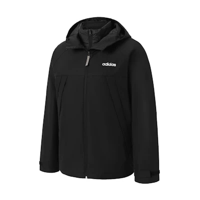 adidas 3-in-1 Outdoor Windproof Hooded Short Jacket Unisex Black JL8263
