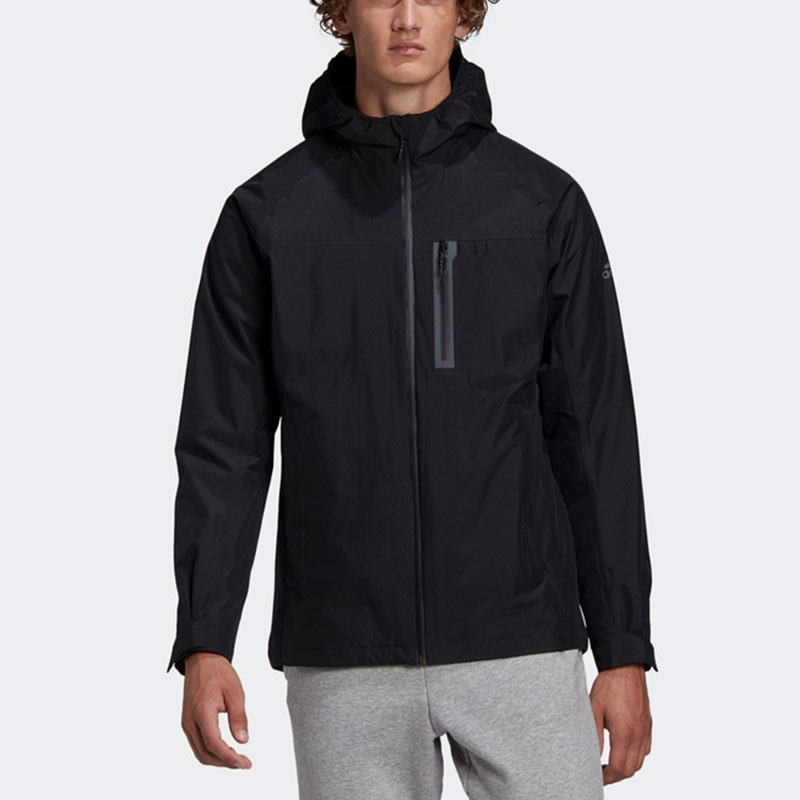 Shop Chaqueta Impermeable 3-en-1 con Capucha adidas Negra para Deportes al Aire Libre. GF0019