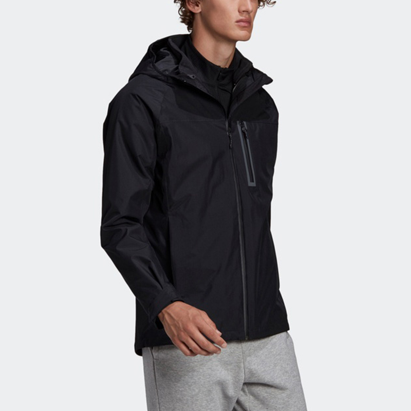 Details for Chaqueta Impermeable 3-en-1 con Capucha adidas Negra para Deportes al Aire Libre. GF0019