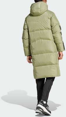 adidas 三條紋連帽羽絨外套帳篷綠休閒風格 JG3839 Shop adidas 三條紋連帽羽絨外套帳篷綠休閒風格 JG3839