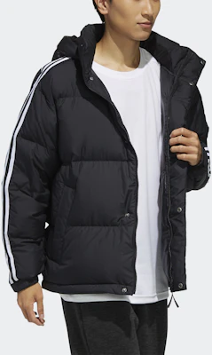 adidas 3-Stripes 黑色連帽羽絨外套 冬季保暖大衣 EH3972 Shop adidas 3-Stripes 黑色連帽羽絨外套 冬季保暖大衣 EH3972
