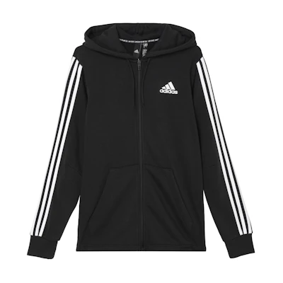 adidas 3-Stripes Black Knit Training Hoodie Jacket - Fall Edition DT9896