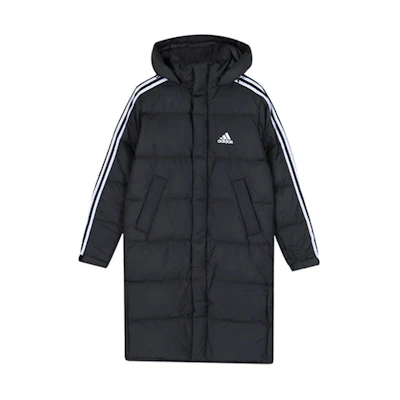 adidas 3-Stripes Black Long Parka Down Jacket Winter Coat EH3993