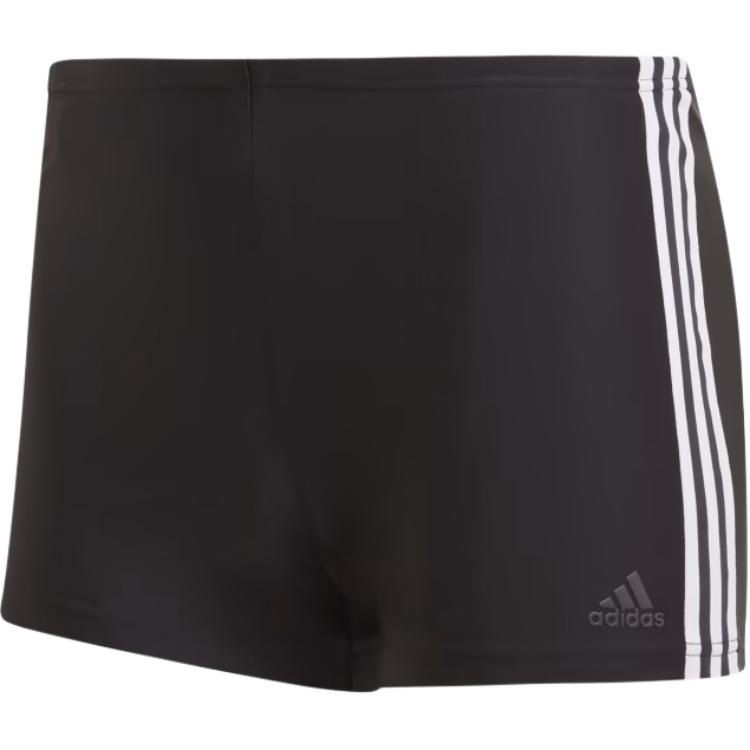 adidas 3-Stripes Black Swim Boxers - Elastic Solid 3-Inch Trunks DP7533