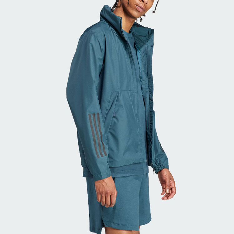 adidas 3-Stripes BSC RAIN RDY Waterproof Retro Jacket Arctic Blue IK0507 圖 5