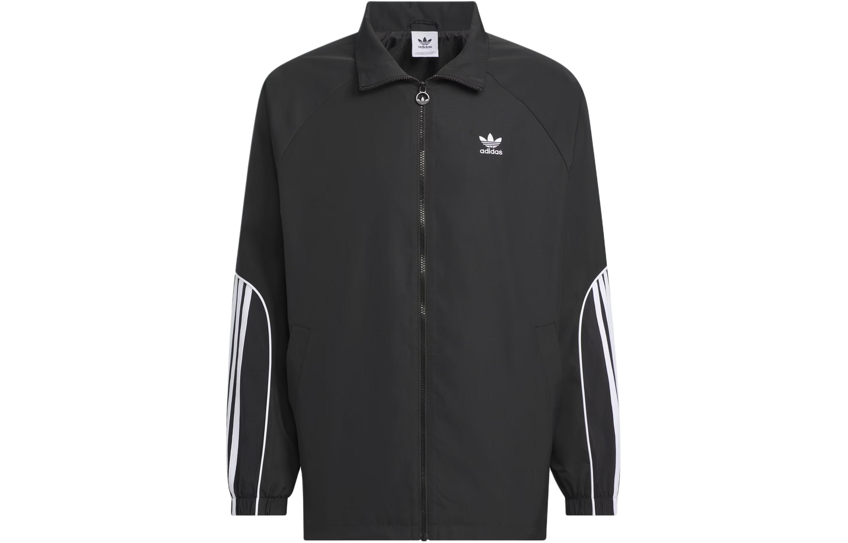 adidas 3-Stripes Coach Jacket Woven Sportswear - Black JE3491