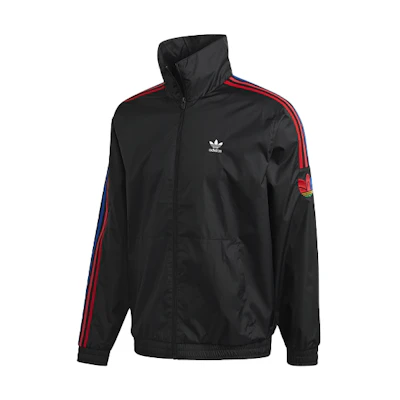 adidas 3-Stripes Colorblock Logo Track Jacket Black Mens Retro Style GE0841