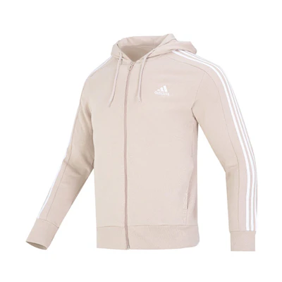 adidas 3-Stripes Colorblock Zip-Up Hoodie Jacket in Khaki IC9839