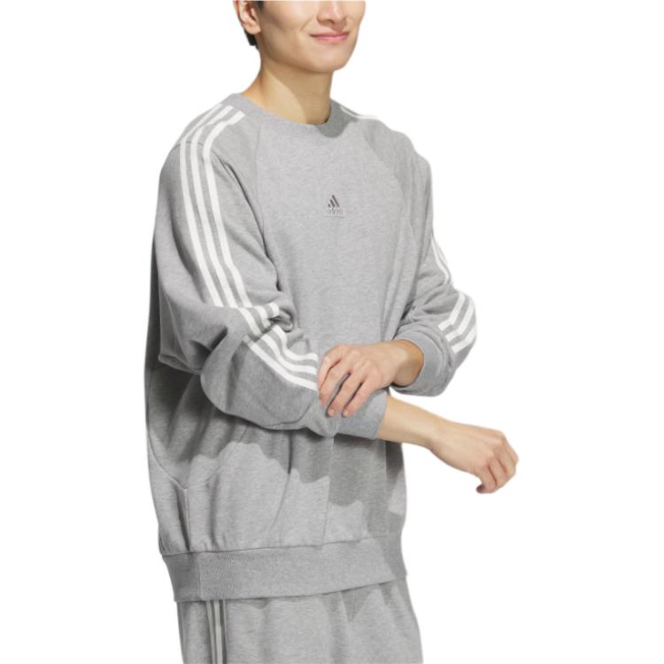 Purchase アディダス 3ストライプ クルースウェット グレー - ソフトで快適なスポーティカジュアル JI6642