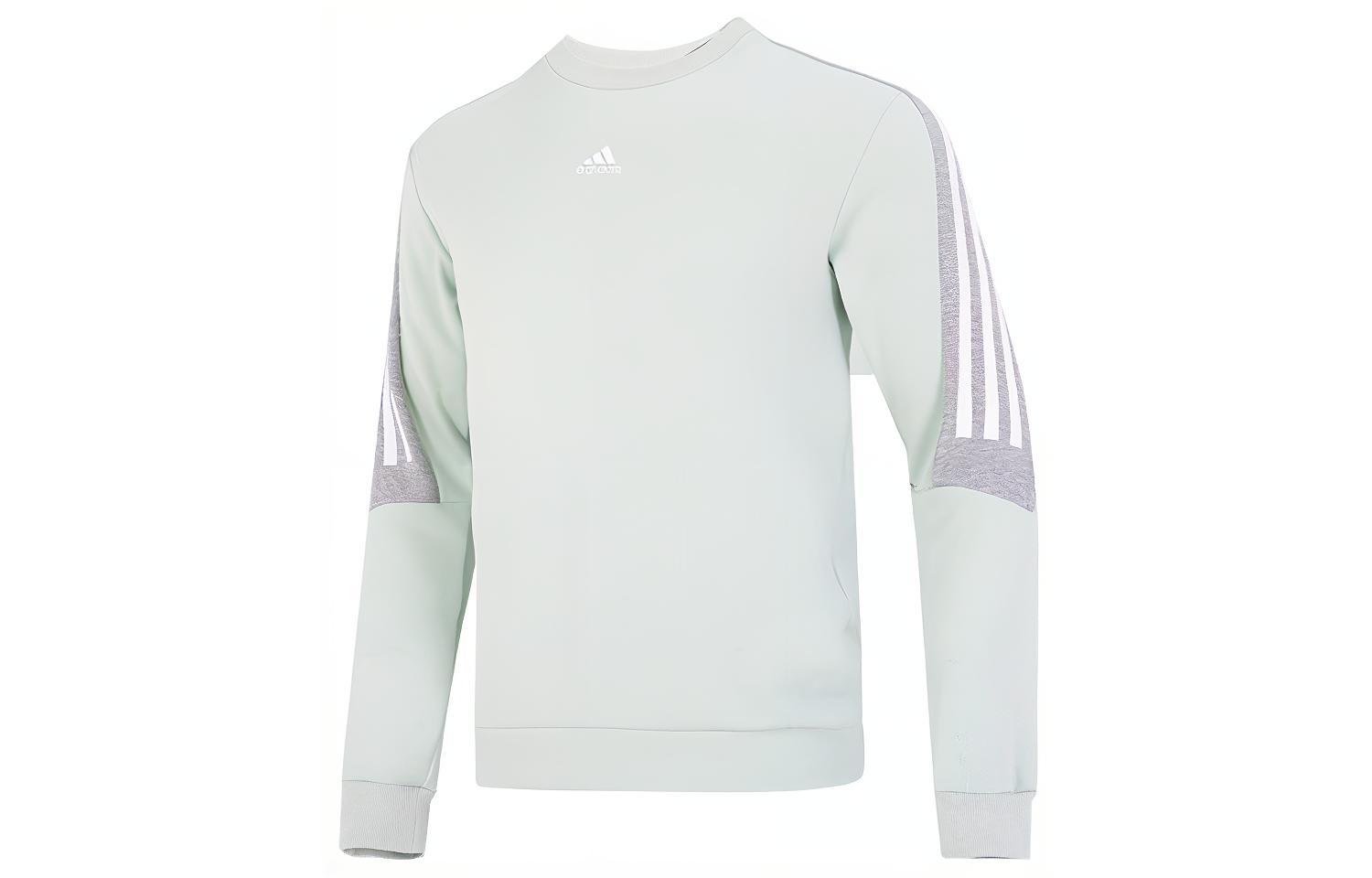 adidas 3-Stripes Crewneck Colorblock Sweatshirt Green HK4564