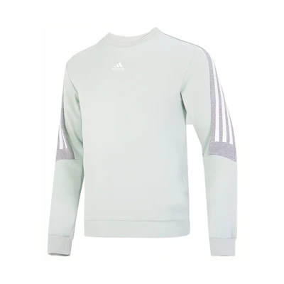 adidas 3-Stripes Crewneck Colorblock Sweatshirt Green HK4564