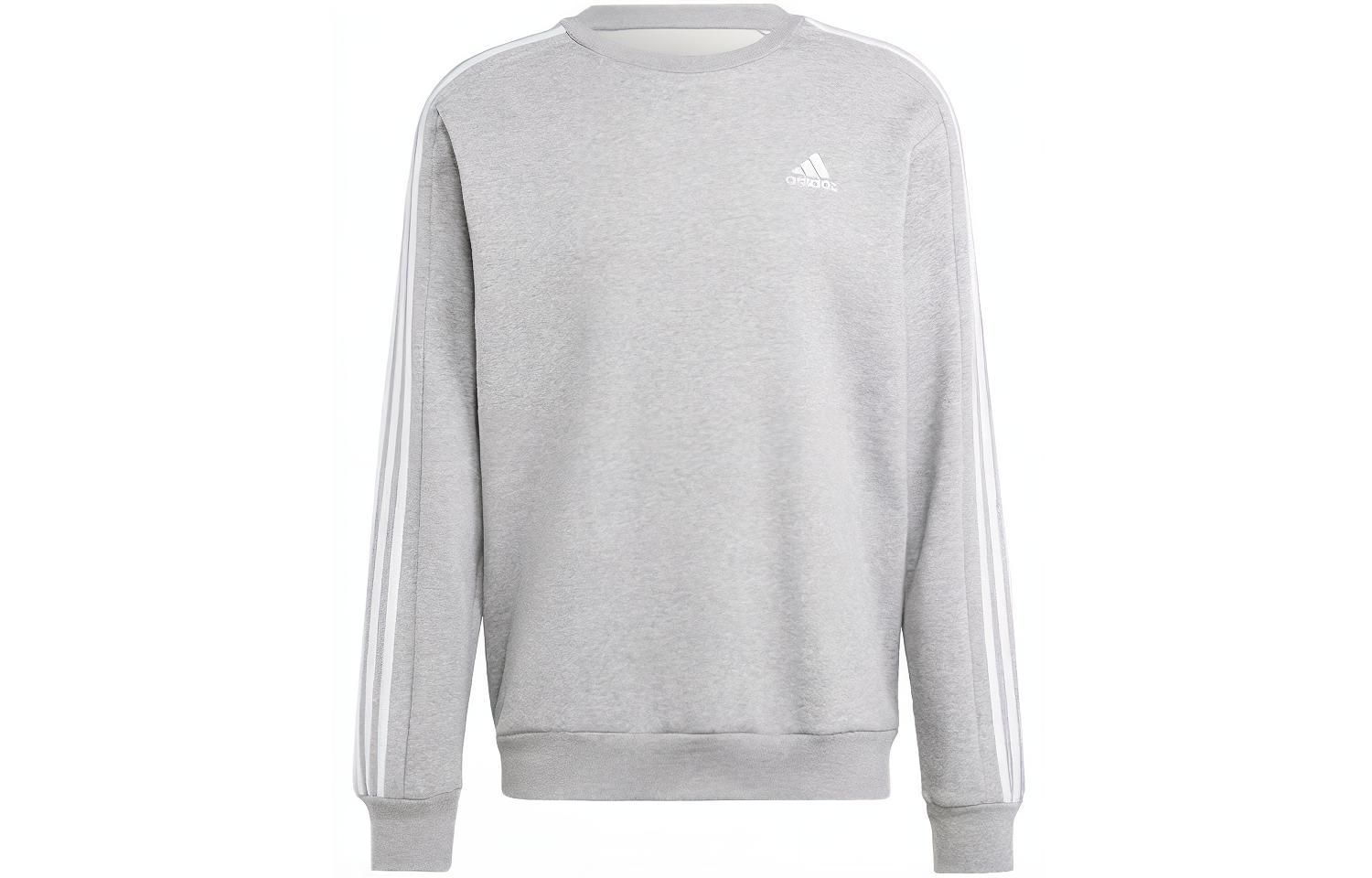 adidas 3-Stripes Crewneck Fleece Sweatshirt Grey IJ6470