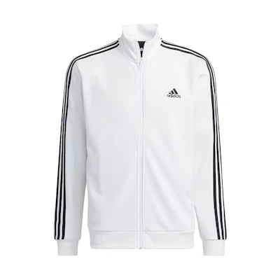 adidas 3-Stripes Embroidered Logo Colorblock Stand Collar Jacket White Mens IA9448