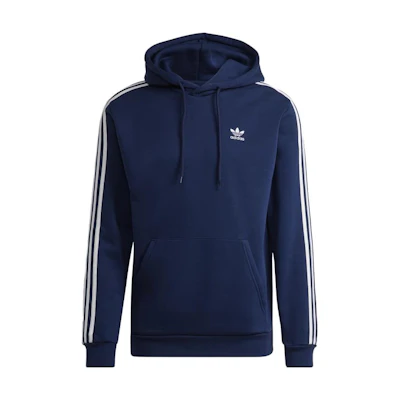 adidas 3-Stripes Embroidered Logo Drawstring Hoodie Indigo IA6348