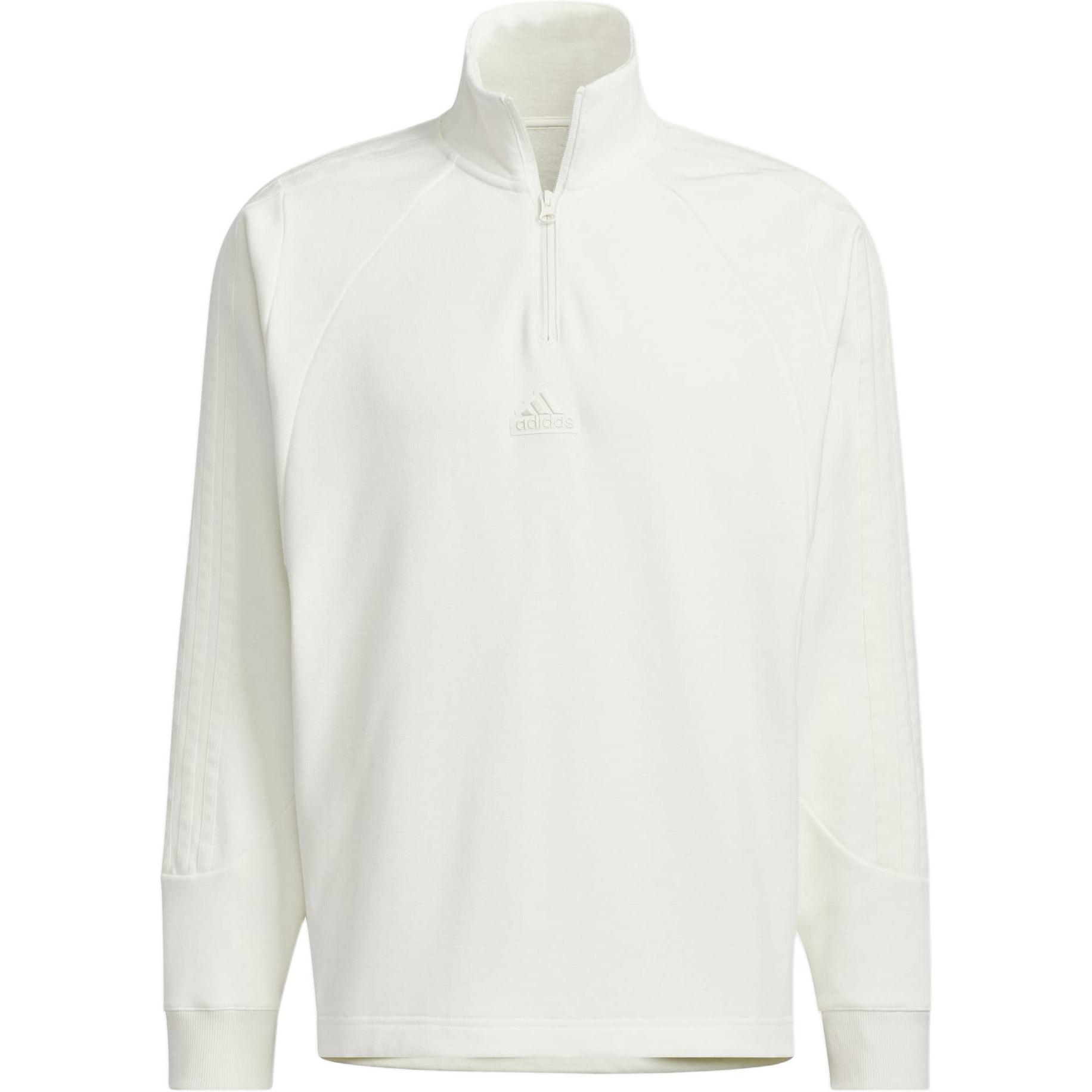 adidas 3-Stripes Half-Zip Pullover Sweatshirt White Unisex Casual Top JI6634