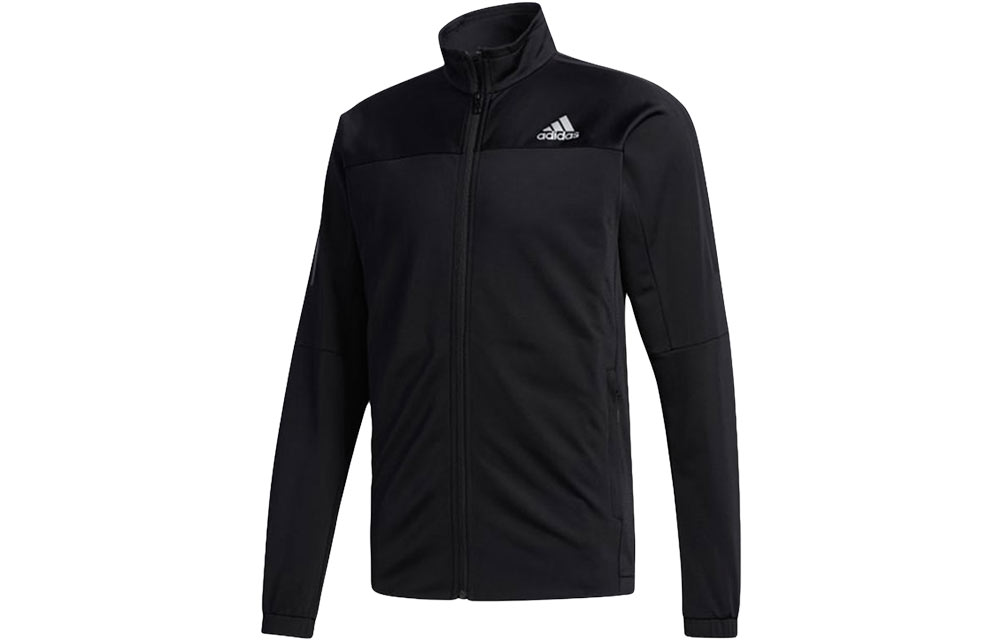 adidas 3-Stripes Knit Track Jacket Black Retro Tennis Style FS3771