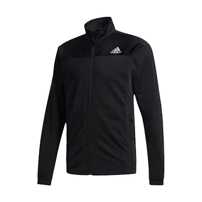 adidas 3-Stripes Knit Track Jacket Black Retro Tennis Style FS3771