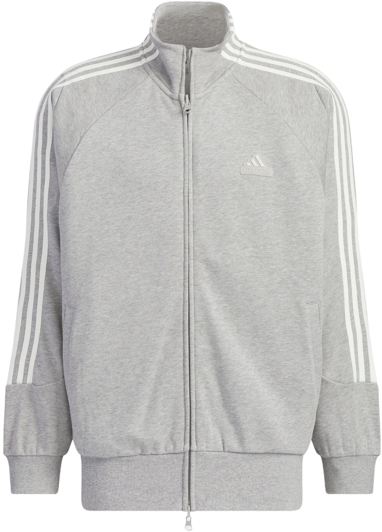 adidas-3-stripes-knit-track-top-mid-gray-retro-striped-jacket-unisex-casual-style-ji-6650