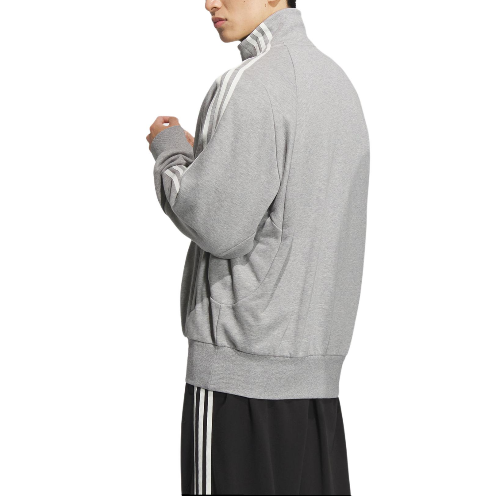 Details for 阿迪达斯3-条纹针织夹克中灰复古条纹外套男女休闲款 JI6650