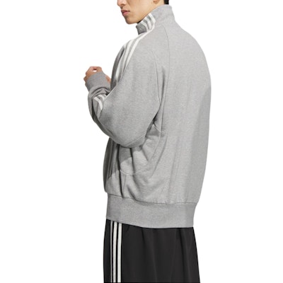 adidas 3-Stripes Knit Track Top Mid Gray Retro Striped Jacket Unisex Casual Style JI6650 Details for adidas 3-Stripes Knit Track Top Mid Gray Retro Striped Jacket Unisex Casual Style JI6650