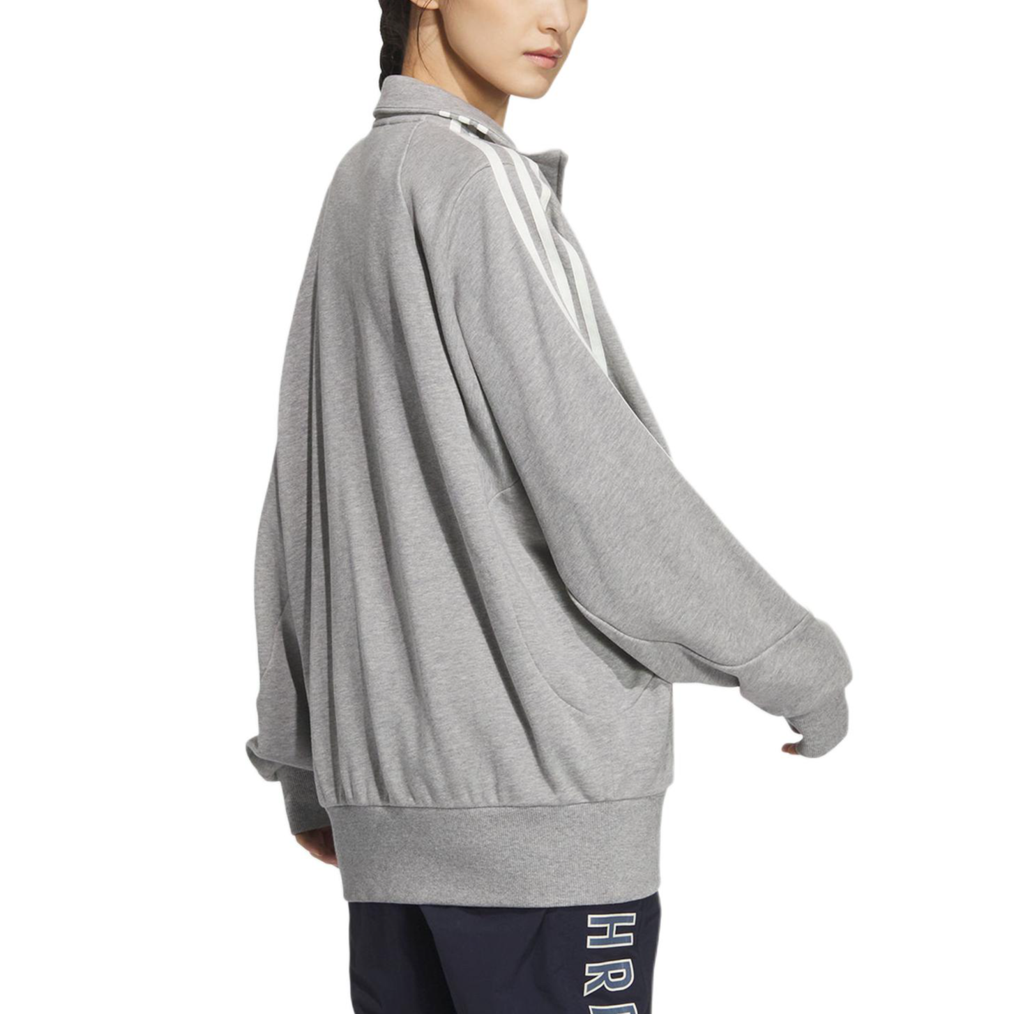 Cheap 阿迪达斯3-条纹针织夹克中灰复古条纹外套男女休闲款 JI6650