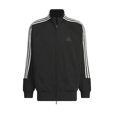 adidas 3-Stripes Knit Track Top Retro Sports Jacket Unisex Black JI6649