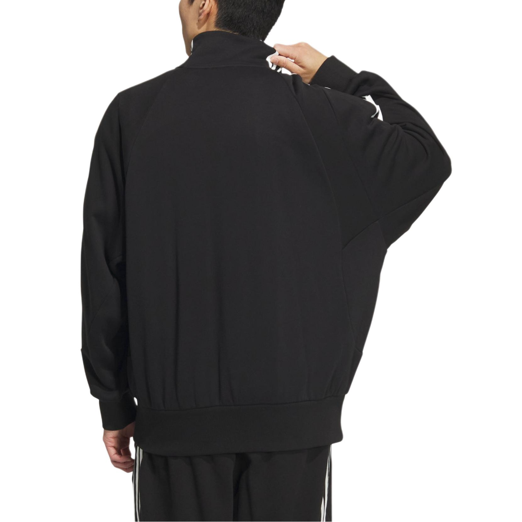 adidas 3-Stripes Knit Track Top Retro Sports Jacket Unisex Black JI6649 圖 4