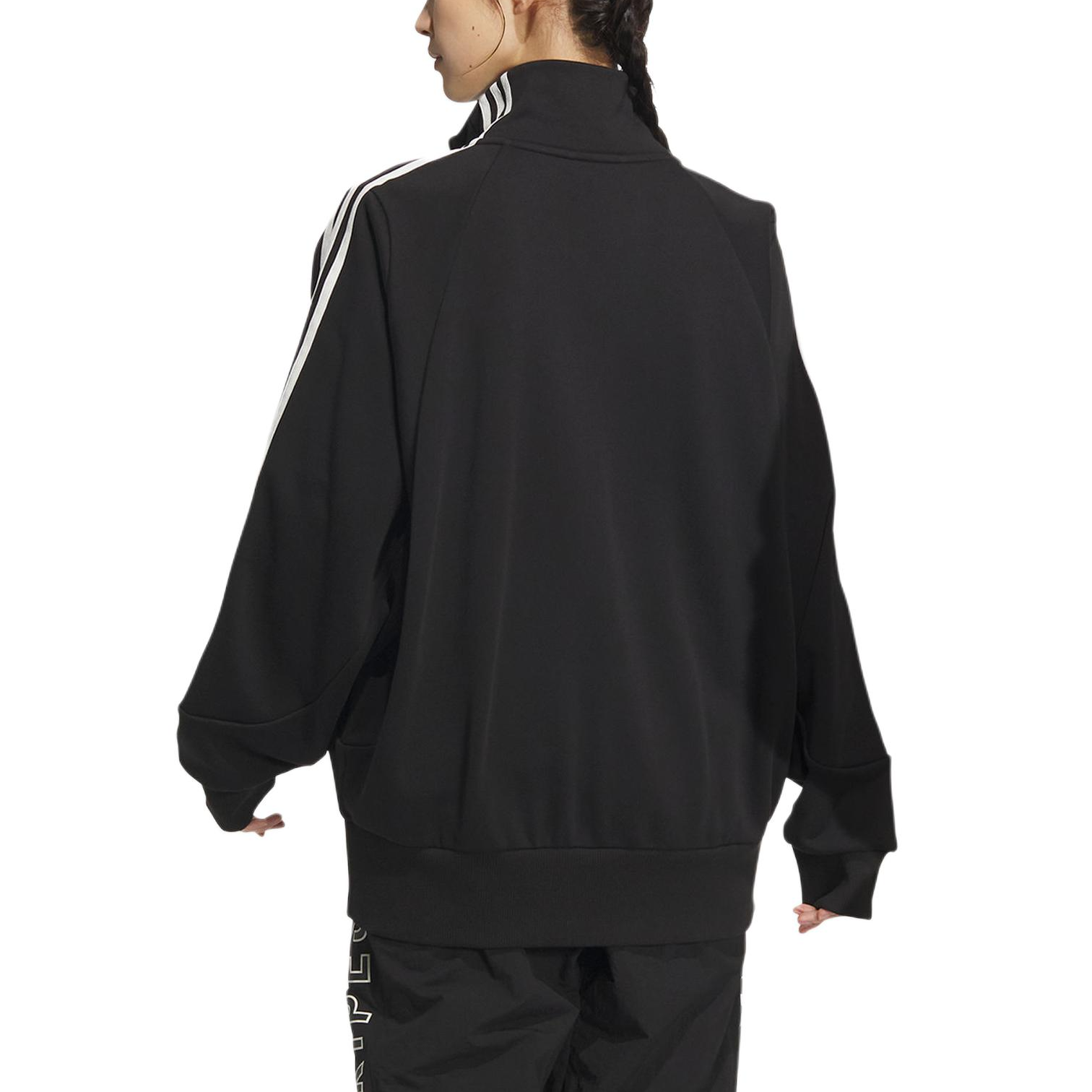 adidas 3-Stripes Knit Track Top Retro Sports Jacket Unisex Black JI6649 圖 6