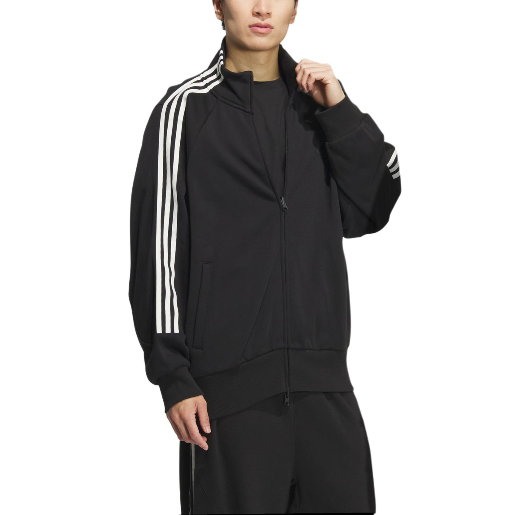 adidas 3-Stripes Knit Track Top Retro Sports Jacket Unisex Black JI6649 圖 8