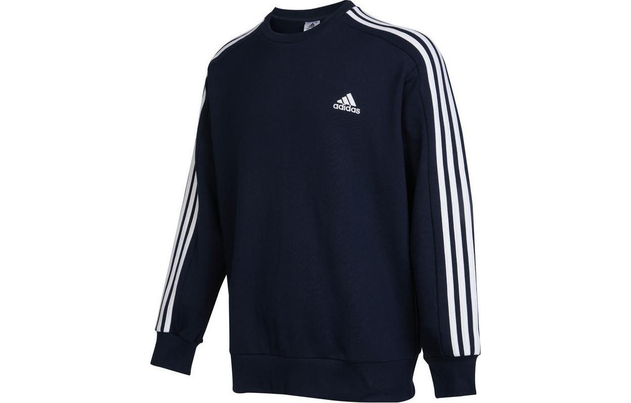 adidas 3-Stripes Logo Embroidered Crewneck Sweater Navy - Long Sleeve IC9318