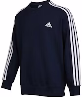 adidas 3-Stripes Logo Embroidered Crewneck Sweater Navy - Long Sleeve IC9318 adidas 3-Stripes Logo Embroidered Crewneck Sweater Navy - Long Sleeve IC9318