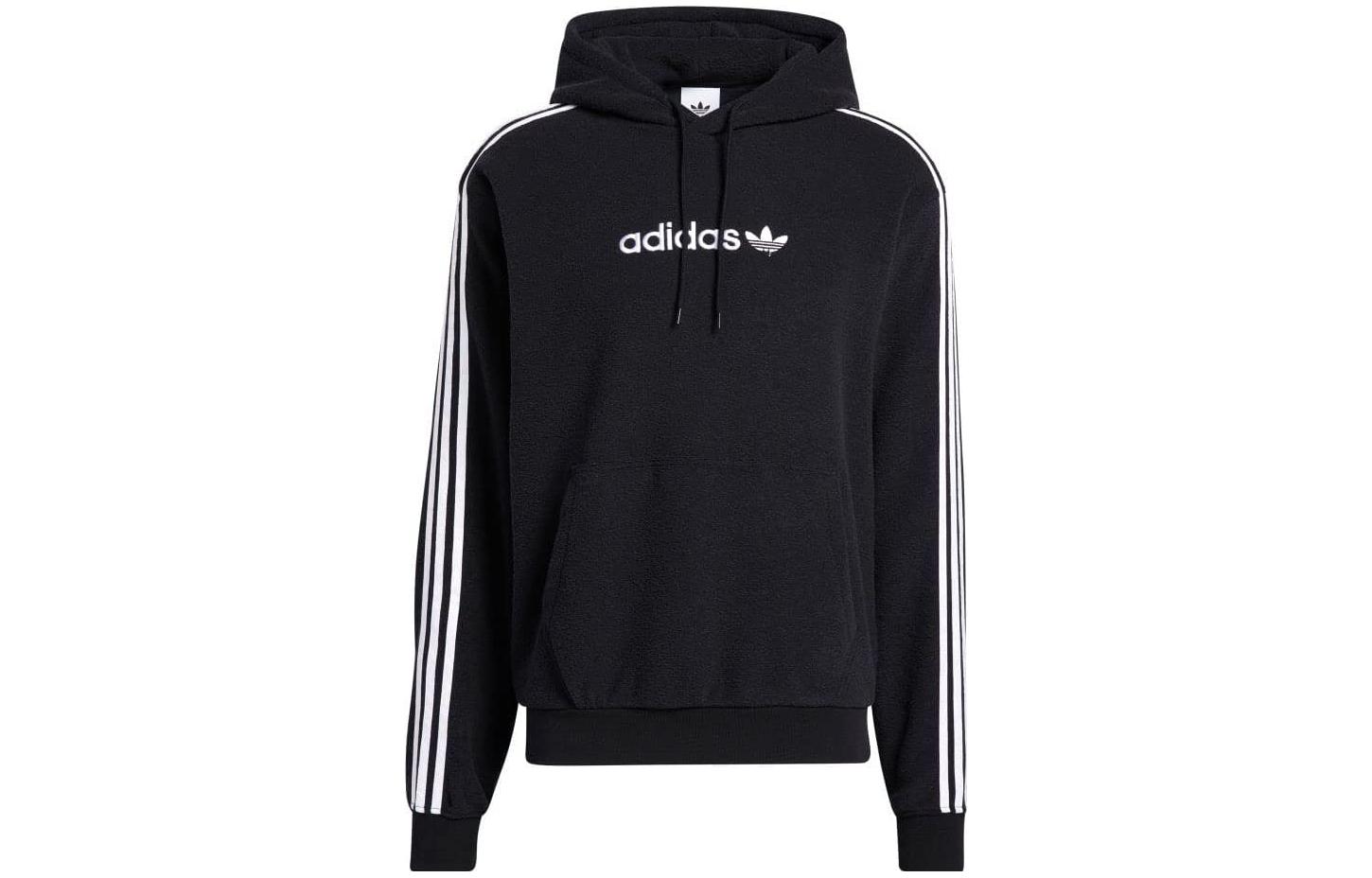 adidas 3-Stripes Logo Pullover Sweatshirt Black H31236