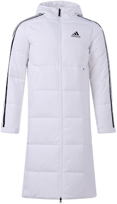 adidas 3-Stripes Long Down Coat White Winter Unisex Hooded Insulated Jacket H20762 Order adidas 3-Stripes Long Down Coat White Winter Unisex Hooded Insulated Jacket H20762