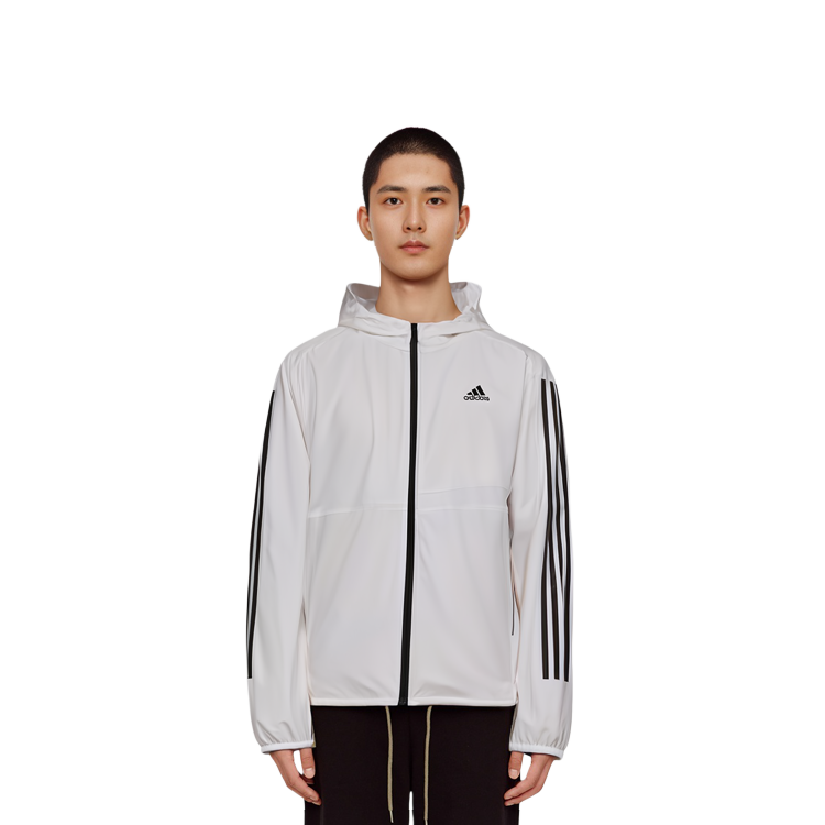 Details for adidas 三條紋MH WB 3S連帽休閒外套 白色 秋季版 GF3964