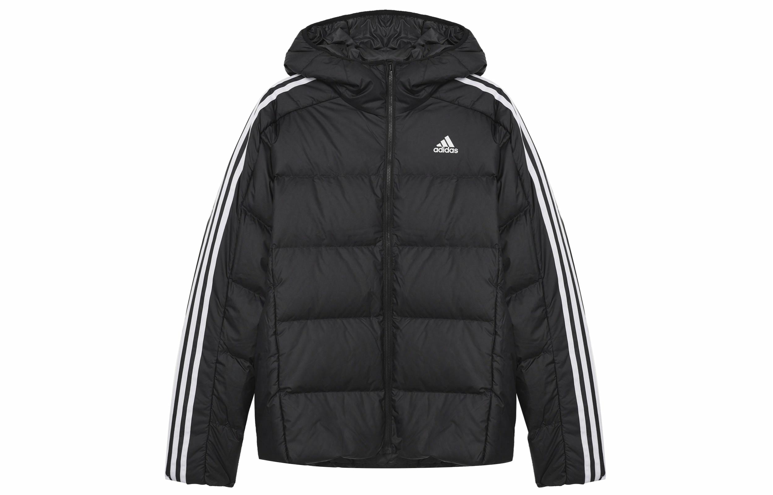adidas 3-Stripes Outdoor Hooded Puffer Jacket  Black - Stylish & Comfortable. JN7478 圖 2