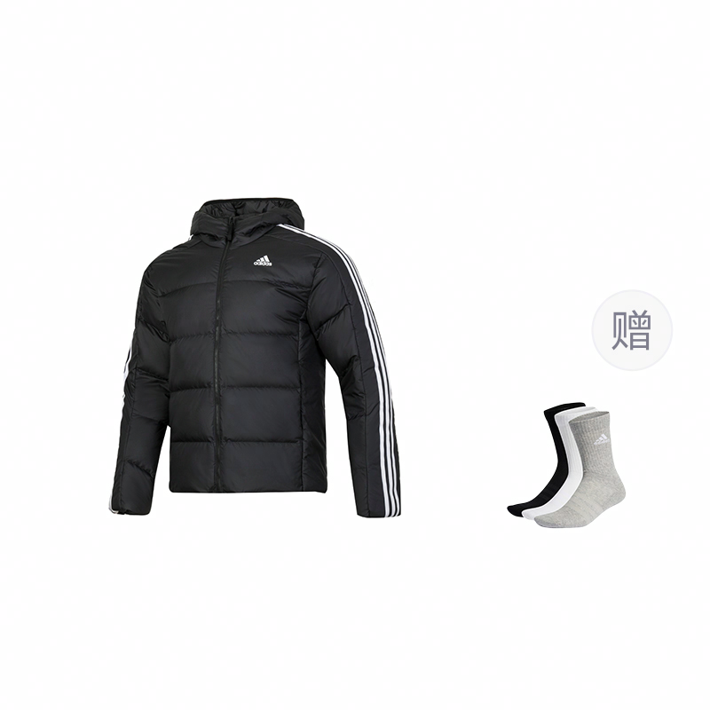 adidas 3-Stripes Outdoor Hooded Puffer Jacket  Black - Stylish & Comfortable. JN7478 圖 7