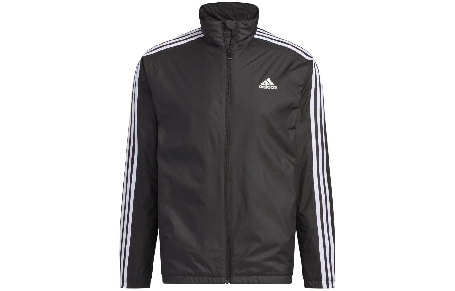 adidas 3-Stripes Retro Track Jacket Black Full-Zip with Logo Design IK7335