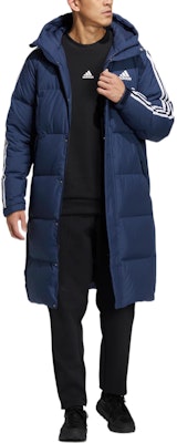 adidas 3-Stripes Solid Logo Zip Hoodie Puffer Jacket Navy Unisex. HN2101 Shop adidas 3-Stripes Solid Logo Zip Hoodie Puffer Jacket Navy Unisex. HN2101