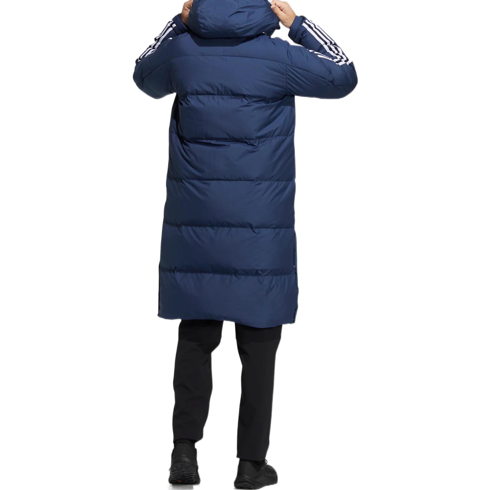 Purchase adidas 3-Stripes Solid Logo Zip Hoodie Puffer Jacket Navy Unisex. HN2101