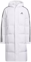 adidas 3-Stripes T Long Hooded Coat White Unisex Winter Down Jacket HN2098 adidas 3-Stripes T Long Hooded Coat White Unisex Winter Down Jacket HN2098