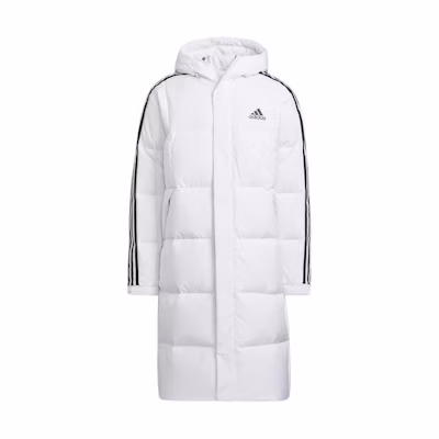 adidas 3-Stripes T Long Hooded Coat White Unisex Winter Down Jacket HN2098