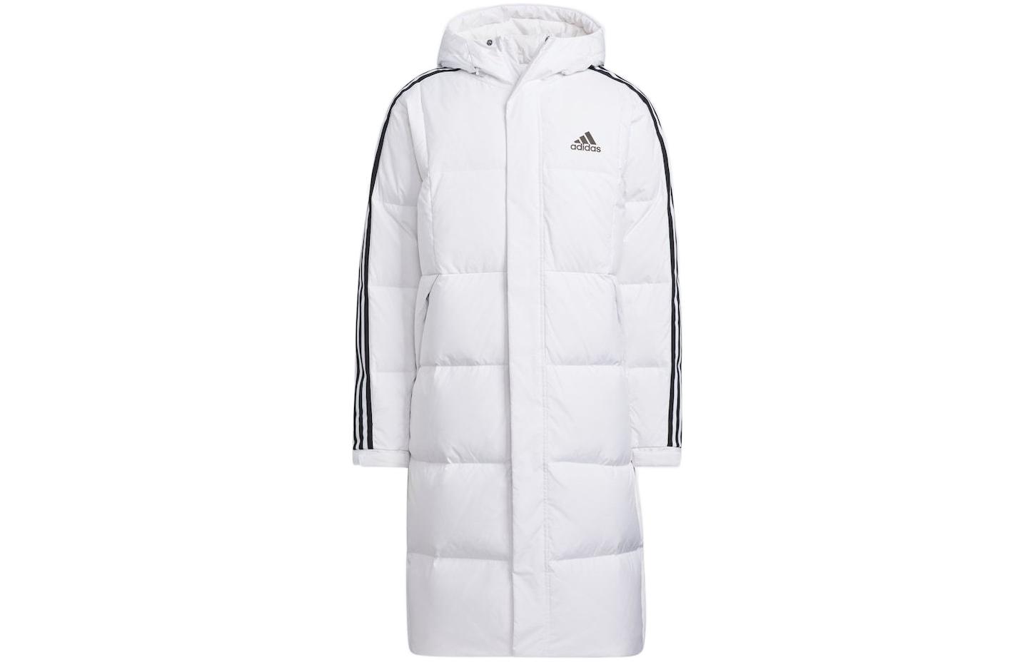 Order adidas 3-Stripes T Long Hooded Coat White Unisex Winter Down Jacket HN2098