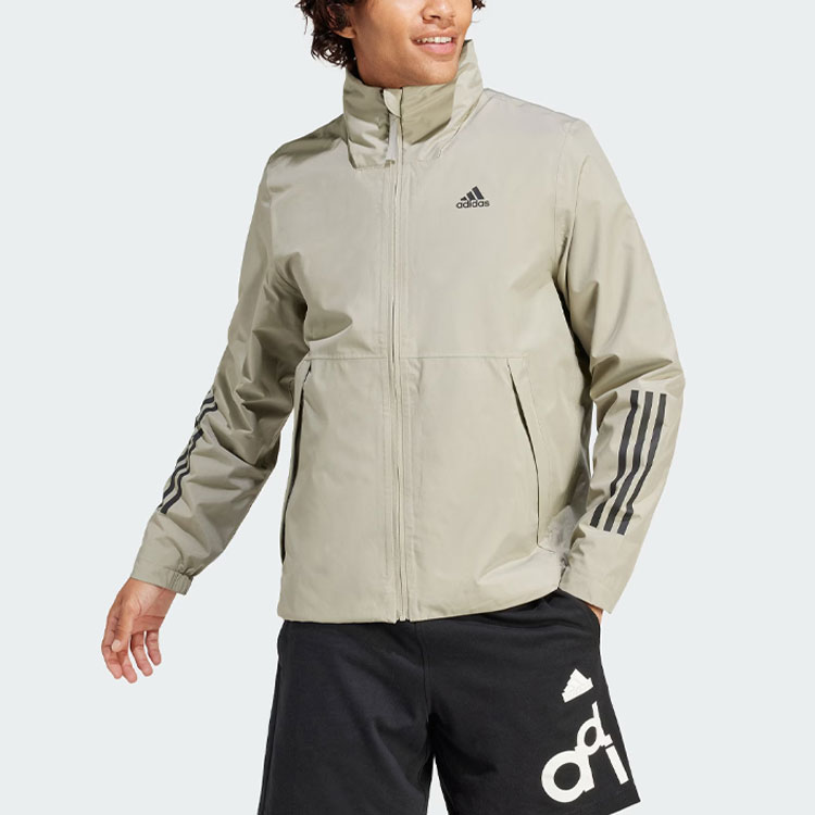 Lookbook adidas 3-Stripes Waterproof Breathable Running Jacket - Pebble Silver Grey IS1236