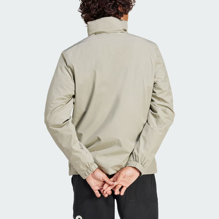 Shop adidas 3-Stripes Waterproof Breathable Running Jacket - Pebble Silver Grey IS1236