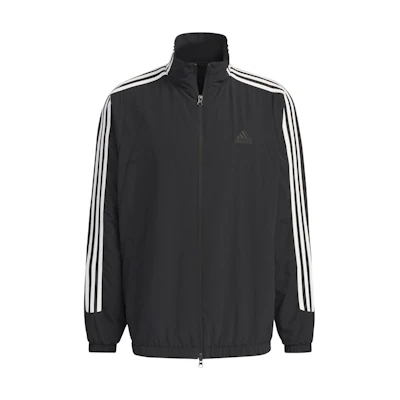 adidas 3-Stripes Waterproof Retro Jacket Black - Unisex Casual Comfort Fit JI6646