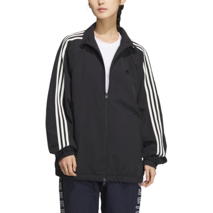 Lookbook adidas 3-Stripes Waterproof Retro Jacket Black - Unisex Casual Comfort Fit JI6646
