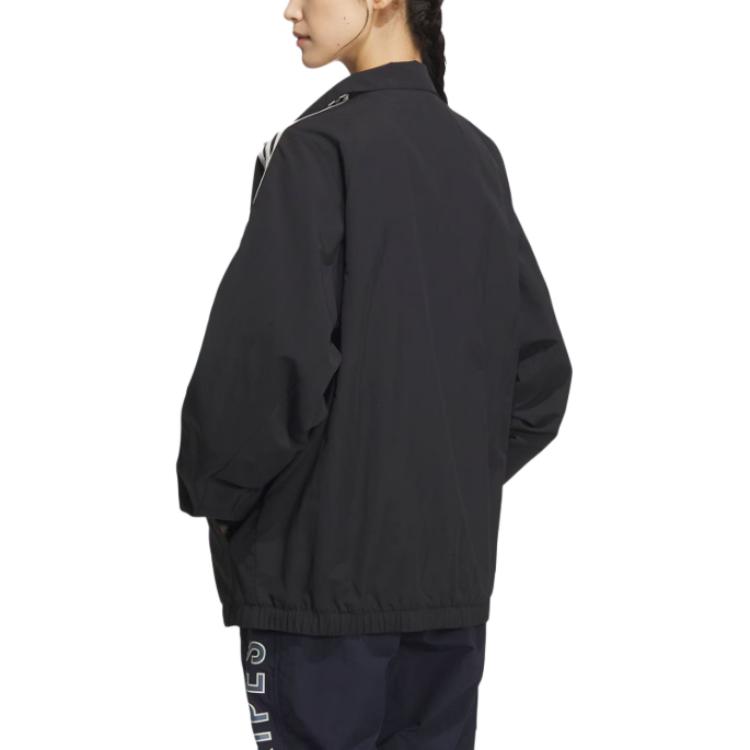 Sizing adidas 3-Stripes Waterproof Retro Jacket Black - Unisex Casual Comfort Fit JI6646